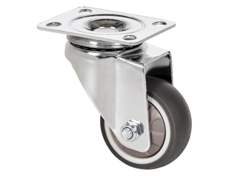 Rueda giratora placa 10clr50cp-pgib goma gris eje bolas ALEX