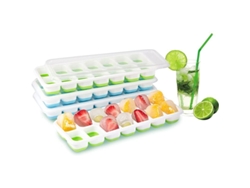 Bandeja De Silicona Reutilizable Para Cubitos De Hielo, Paquete De 4 Unidades Con Tapa Antiderrame, 14 Moldes Para Whisky Y Cócteles.