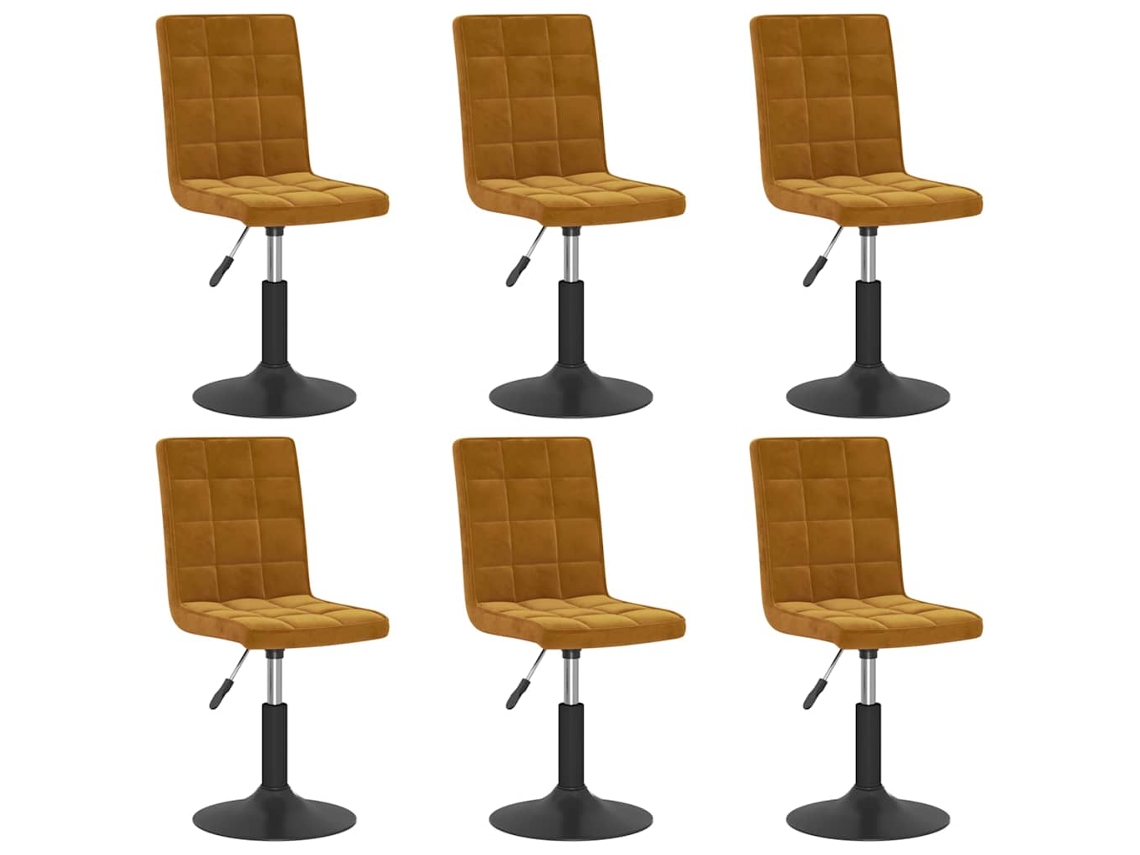 Maison Exclusive - Sillas De Comedor Giratorias 6 Uds Terciopelo Marrón