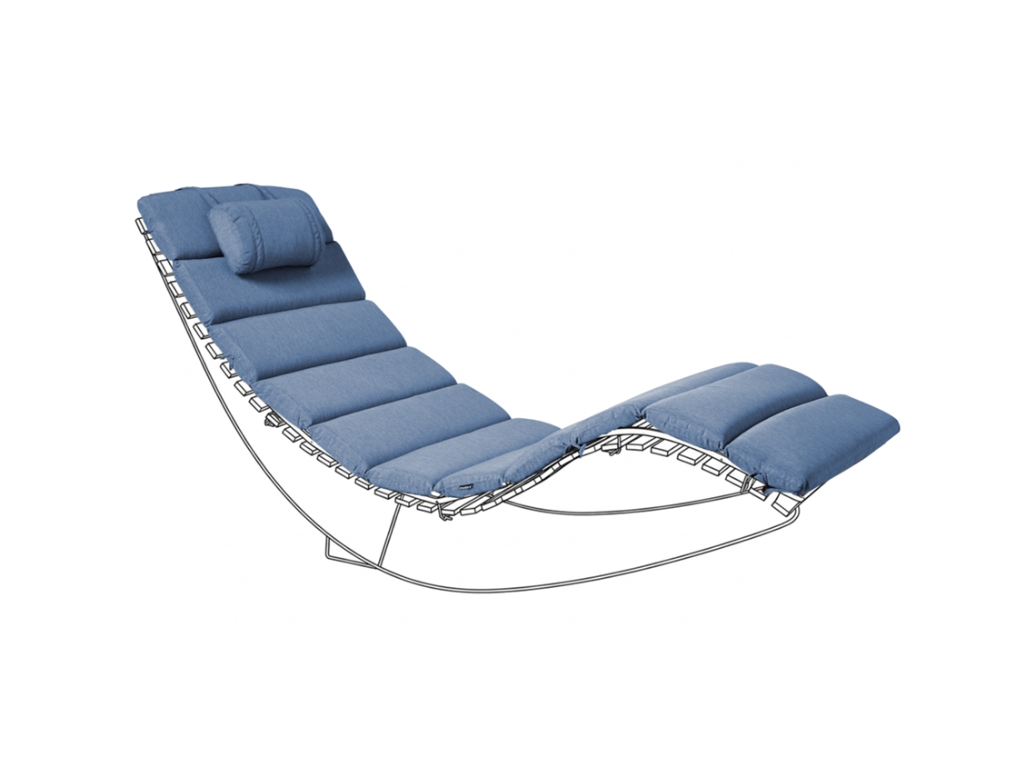 Almofada Para Espreguiçadeira Beliani Brescia Premium De Poliéster Azul 60x180x5