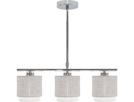 Lámpara de Techo FABRILAMP Kenya 3 Luces (Gris - E14 - Máx. 40W - Tela)
