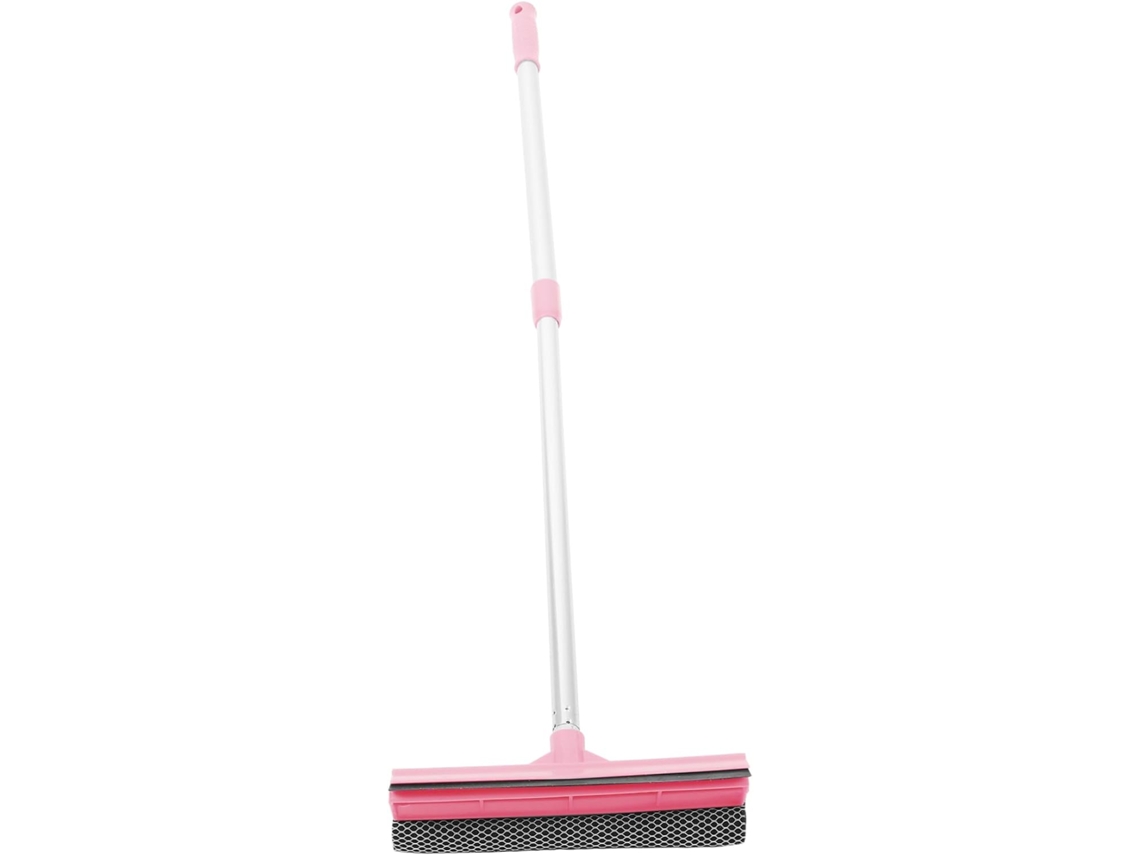 Limpiacristales Rosa De Doble Cara, Extensible, De 80 Cm, Con Mango Extraíble.