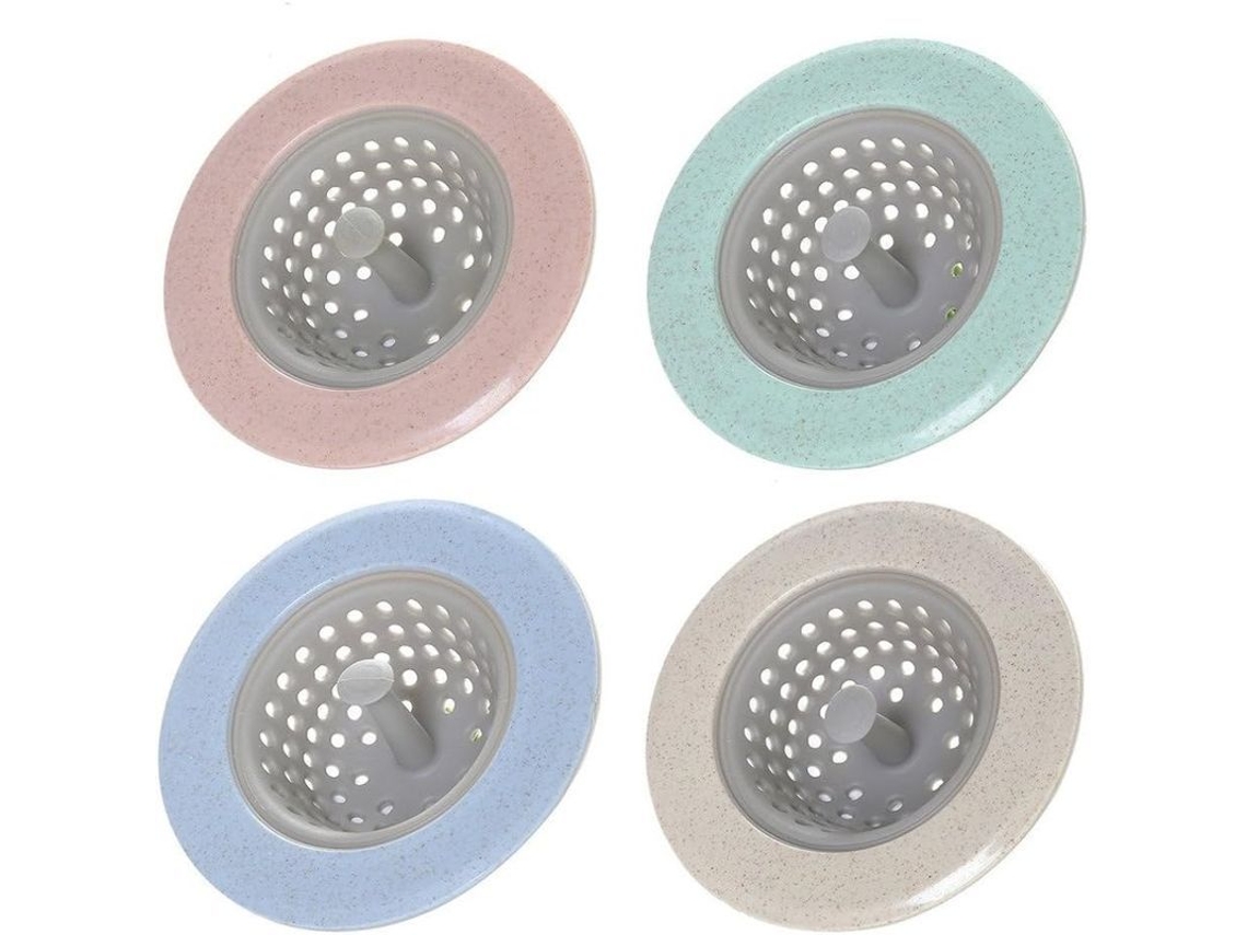 2026-tapon De Desagüe De Silicona Para Cocina Y Baño Con Filtro De Pelo, 4 Piezas Multicolor