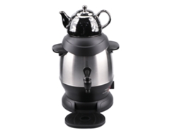 Hervidor de agua de acero inoxidable de doble capa, estilo turco, de gran capacidad, con aislamiento térmico y pico largo, conforme a la normativa europea. Mdug (negro)