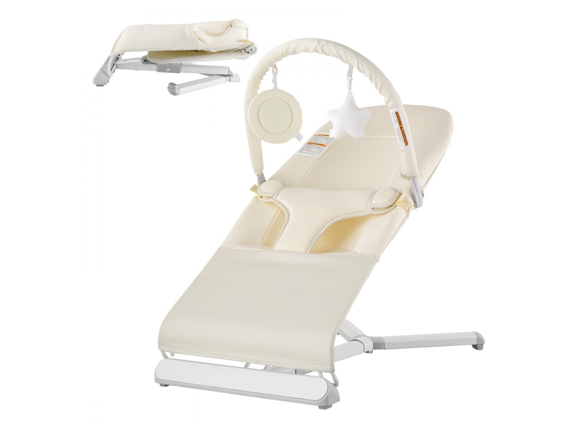 Silla Mecedora Plegable Infantil Con Cinturón De Seguridad Y Barra De Juguetes Tekmaquinas