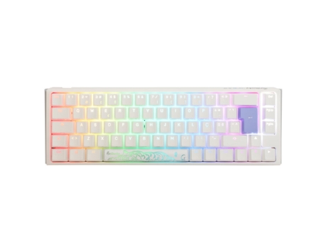 Teclado Mecánico DUCKY One 3 Classic Sf 65% Blanco Puro Rgb Pbt Pt Cherry Mx Azul