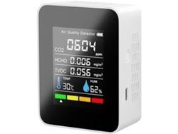 Detector De Calidad Del Aire 5 En 1, Pantalla Lcd, Monitor De Dióxido De Carbono