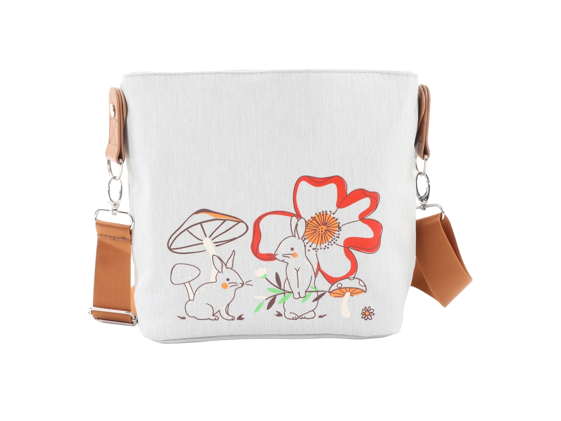 Bolso Cambiador Multifuncional Impermeable De Gran Capacidad Para Mamás, Con Bonitos Estampados, Color Gris Lino.