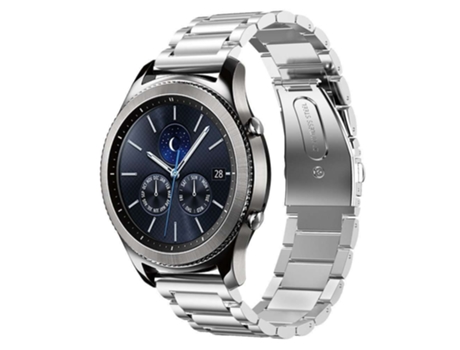 Correa de reloj de pulsera de acero inoxidable para Samsung Gear S3 de 22 mm (plata)