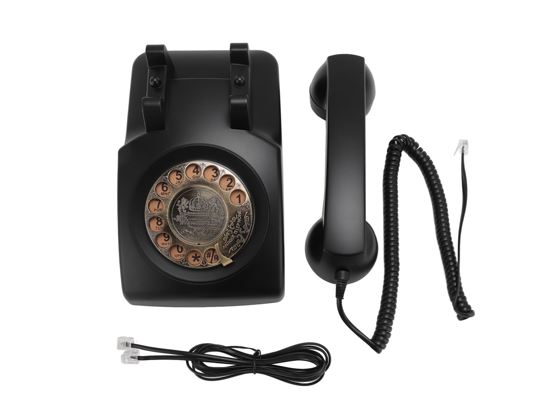 Teléfono De Disco Giratorio Estilo Retro De Los Años 60 Con Marcación Mecánica, Cable Negro, Para El Hogar O La Oficina.