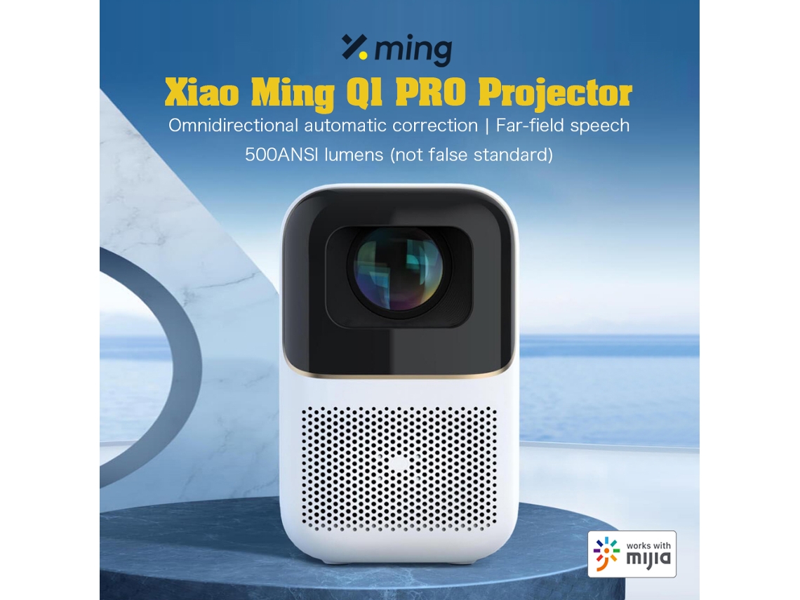 Proyector Xiao Ming Q1 Pro, corrección automática omnidireccional | Discurso de campo lejano | 500 lúmenes ANSI (no es un estándar falso)