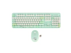 Baoj-2026combo Teclado E Rato Sem Fio Retro Com Teclas Redondas Rato Óptico 1600 Dpi Para Win E Os X