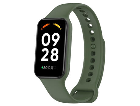 Correa de reloj inteligente para Xiaomi Mi Band 8 Banda de reloj de silicona integrada de color sólido activo (verde militar)