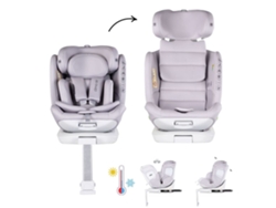 Silla de coche Chipolino Clima Air Cloud gris, talla I, con control de temperatura y rotación de 360° (40 x 150 cm)