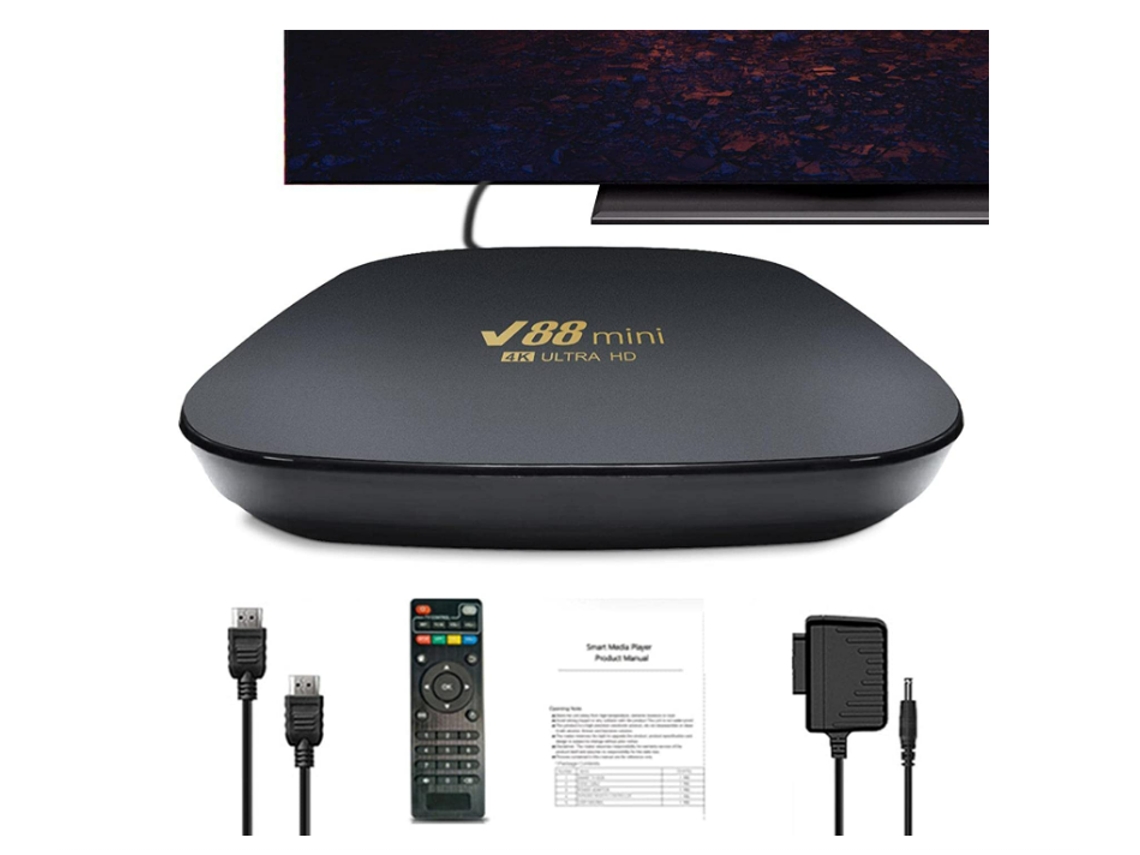 Box Smart TV YIZHOOD 4K Ultra HD WiFi Negro
