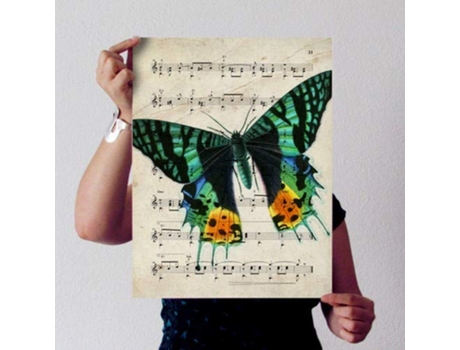Póster NACNIC de Mariposa Macaon Verde. Pósters de Mariposas. Decoración de Mariposas y Polillas.