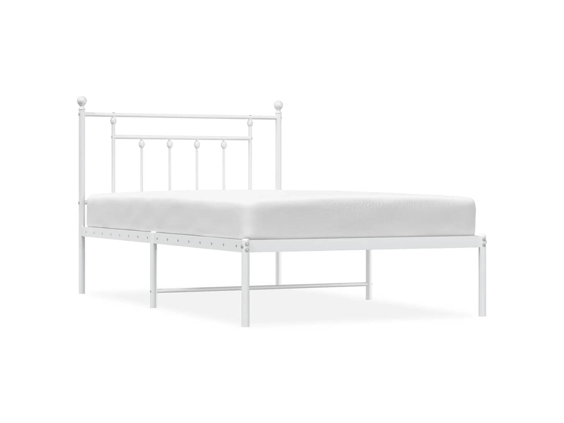 Maison Exclusive - Estructura Cama Sin Colchón Con Cabecero Metal Blanco 100x200cm
