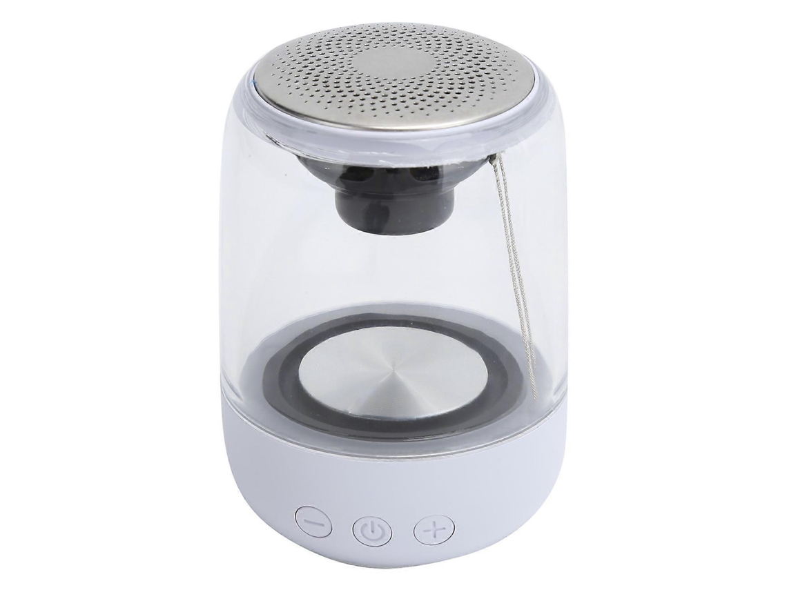 Altavoz portátil inalámbrico Yunzii con Bluetooth 5.0, subwoofer, luz LED, estéreo HiFi, color blanco
