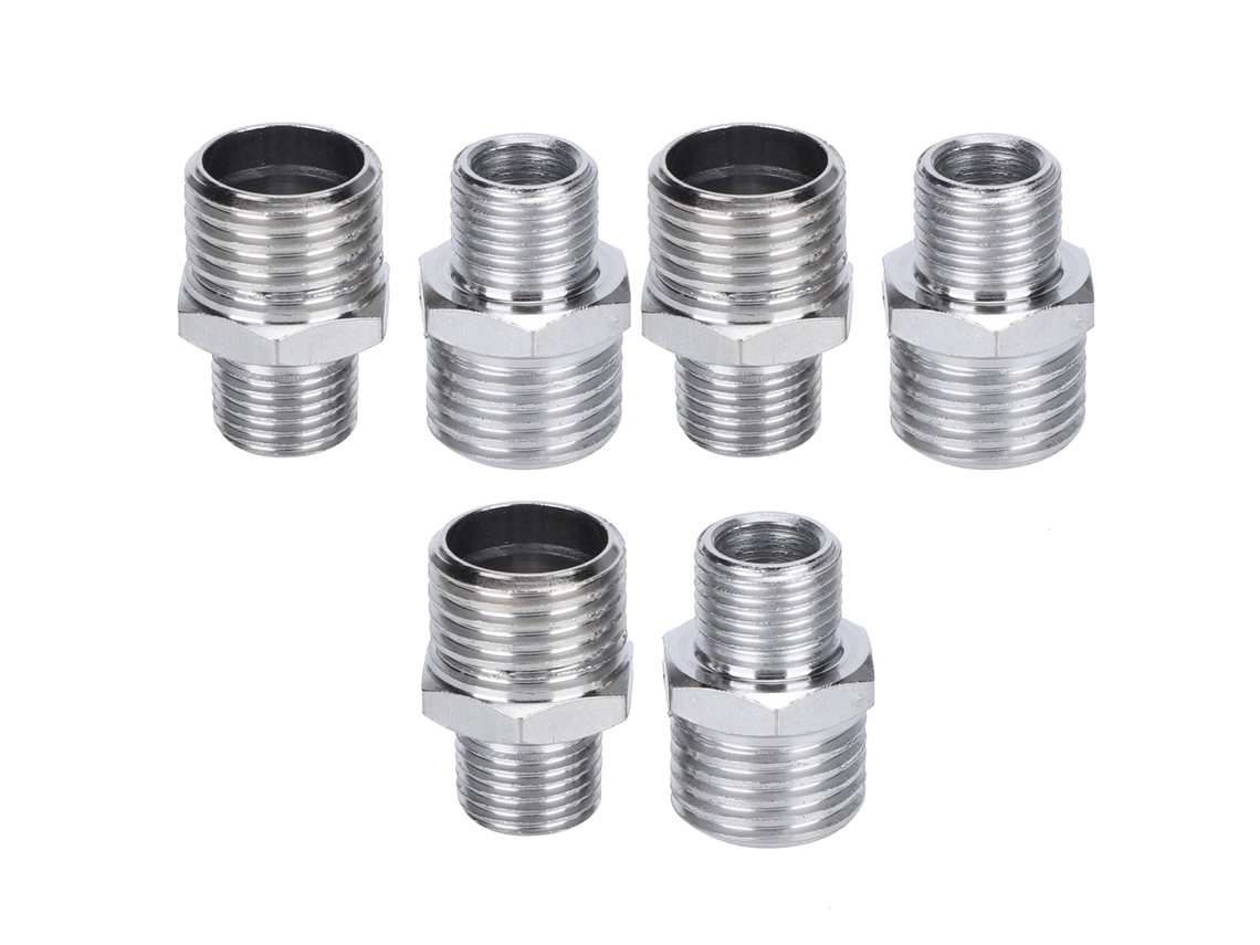 Juego De 6 Conectores Para Aerógrafo Con Rosca Macho G1/8in A Adaptador Para Pistola Pulverizadora G1/4in Tda3