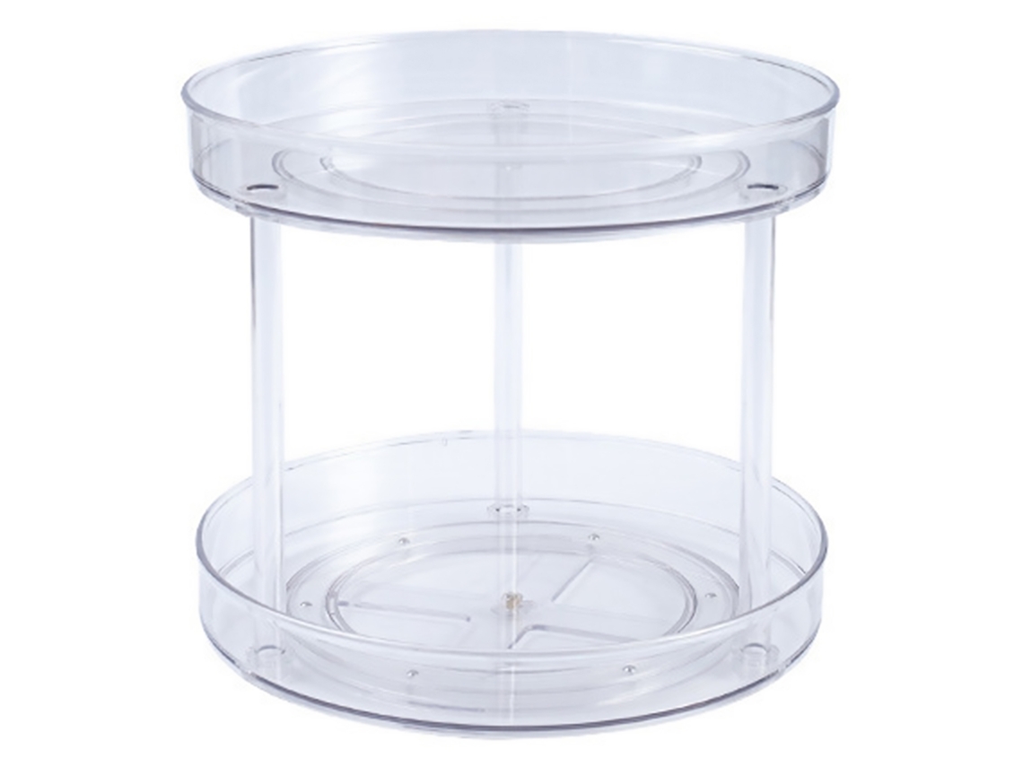 Organizador giratorio de dos niveles Susan Turntable 360° para especias y maquillaje.
