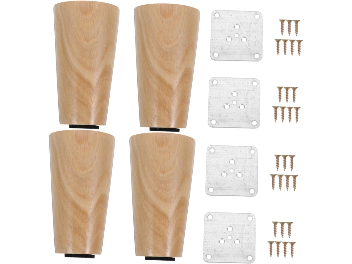 Juego De 4 Patas Macizas Para Muebles, Ideales Para Sofá, Cama, Mesa Y Armario, Con Deslizadores.