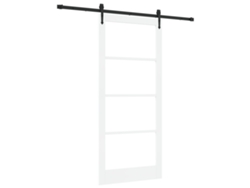 Puerta corredera Vidaxl con herrajes en madera maciza de pino blanca (93 x 211 cm)