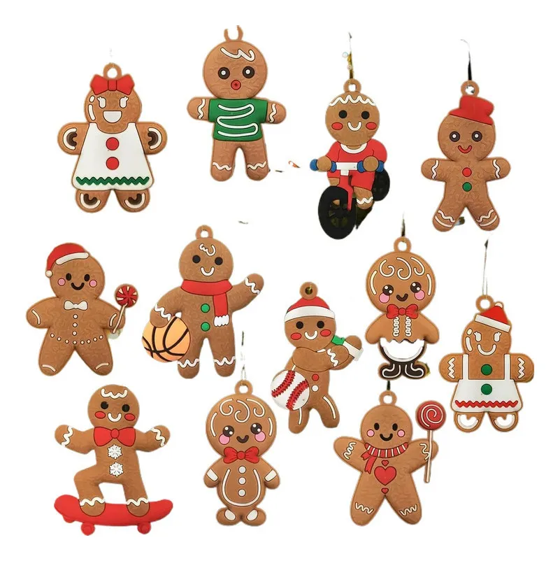 Nuevos 12 adornos navideños de jengibre Manvayotoy