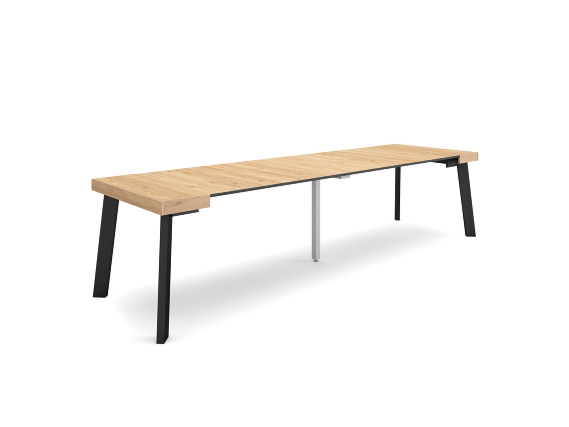 Mesa Consola extensible 300 Para 14 comensales Patas de madera Roble