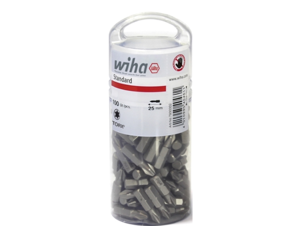 WIHA Juego de bits Standard de 25 mm TORX® (T10) de 50 unid., de 1/4" en envase grande (08065)