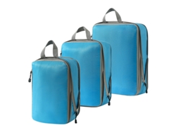 Bolsa de almacenamiento de compresión, juego de 3 piezas, bolsa de viaje ligera, color azul marino