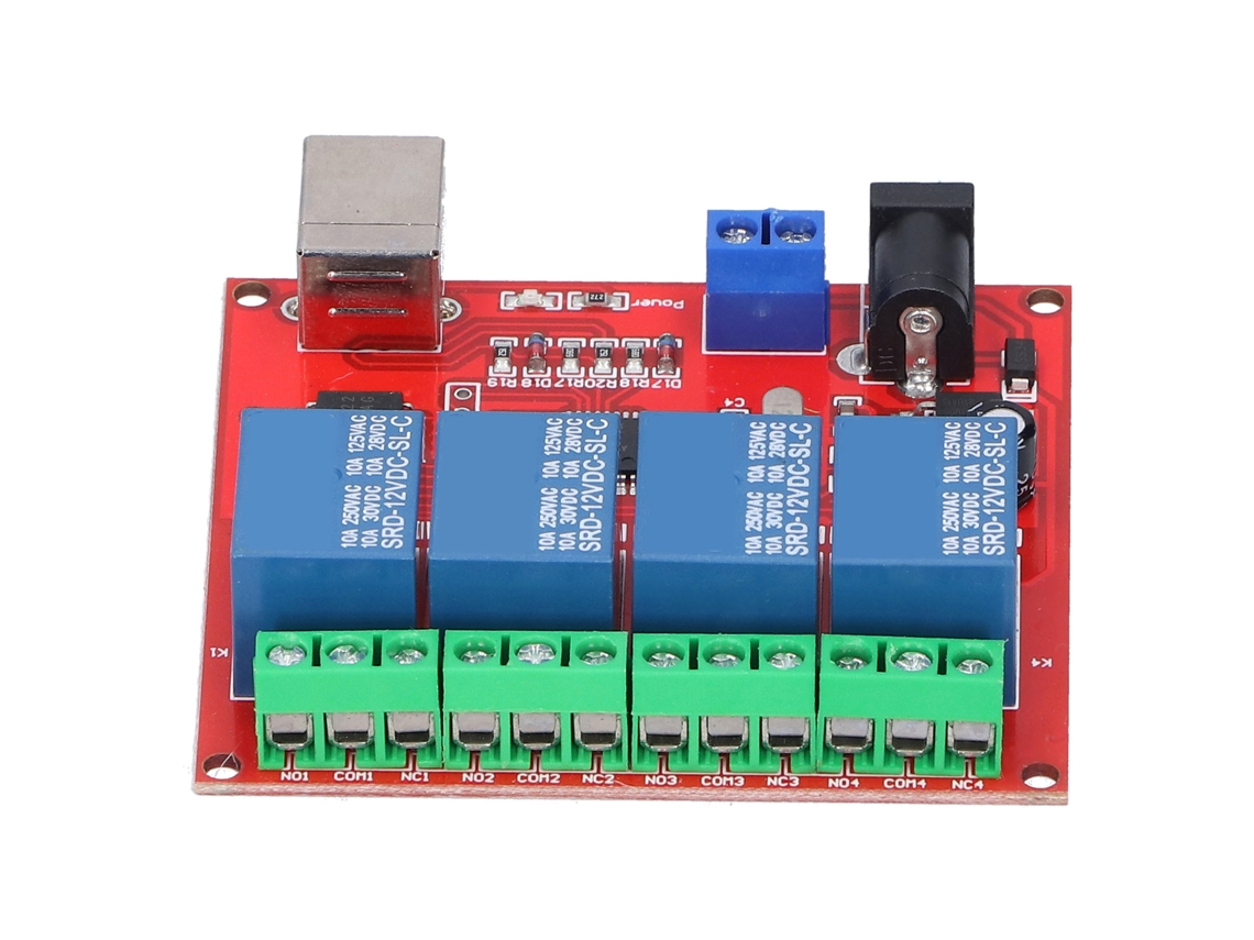 Módulo De Relé De 4 Canales Controlador Inteligente Switch Pcb Dc 12v Drivefree Para Pc
