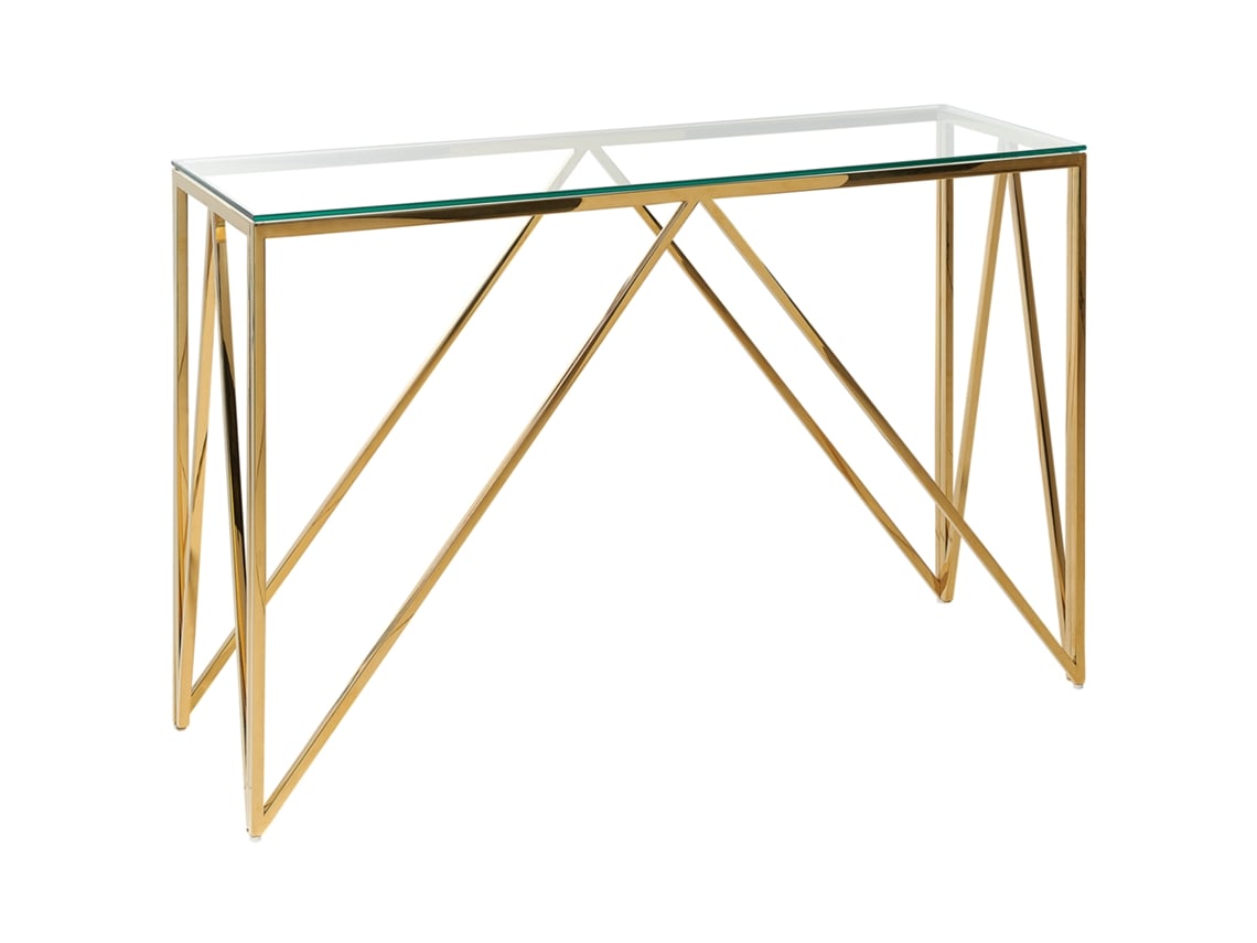 Aparador de estilo glamuroso BELIANI Weso de Vidrio templado Dorado 120x40x78