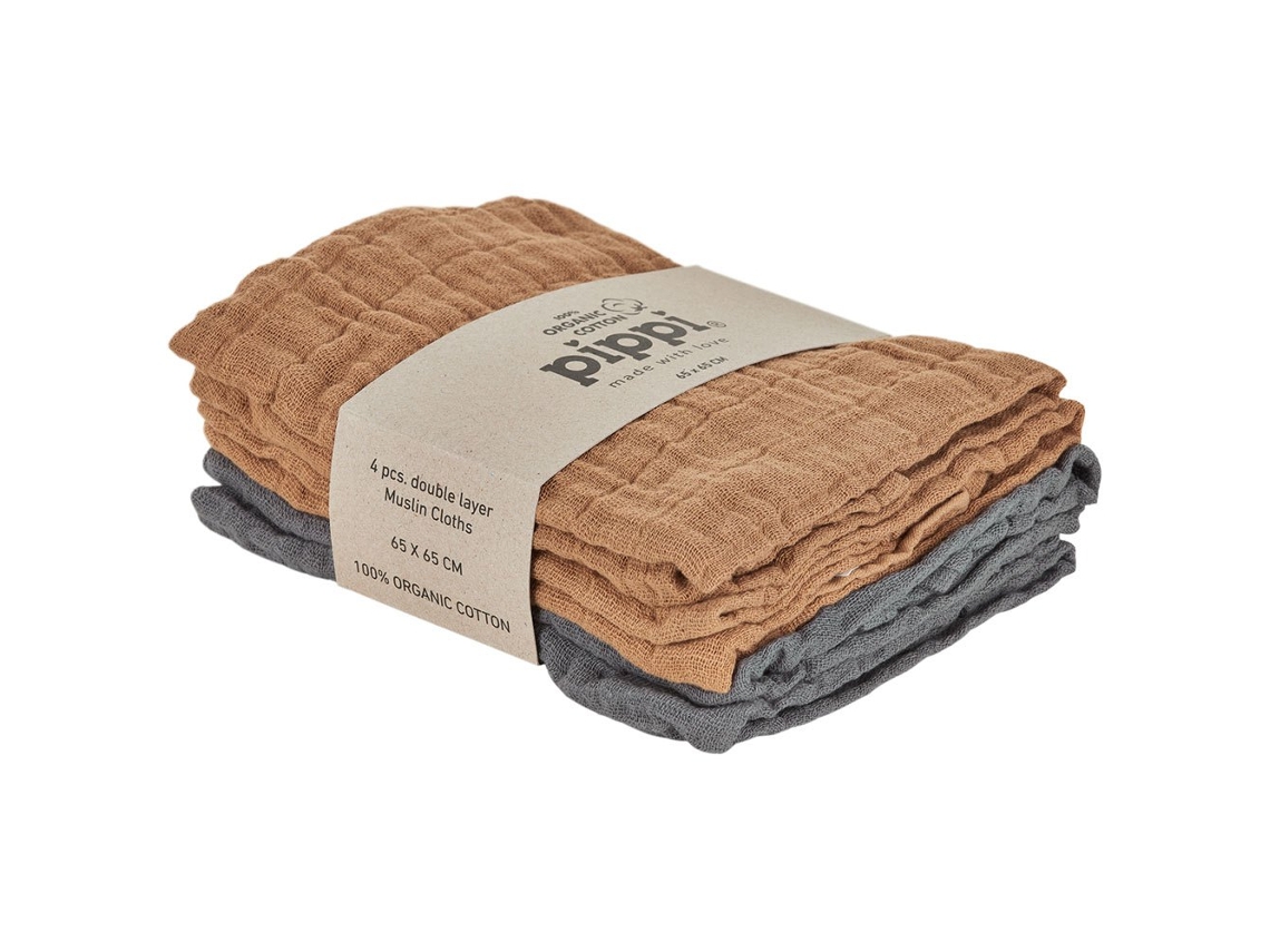 Musselina Organic Cloth 4 Pack 65 X 65 Cm Castanhopippi