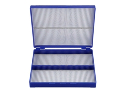 Estuche Rectangular De Plástico Azul Marino Para Microscopio, Con Capacidad Para 100 Portaobjetos (sin Enredos).