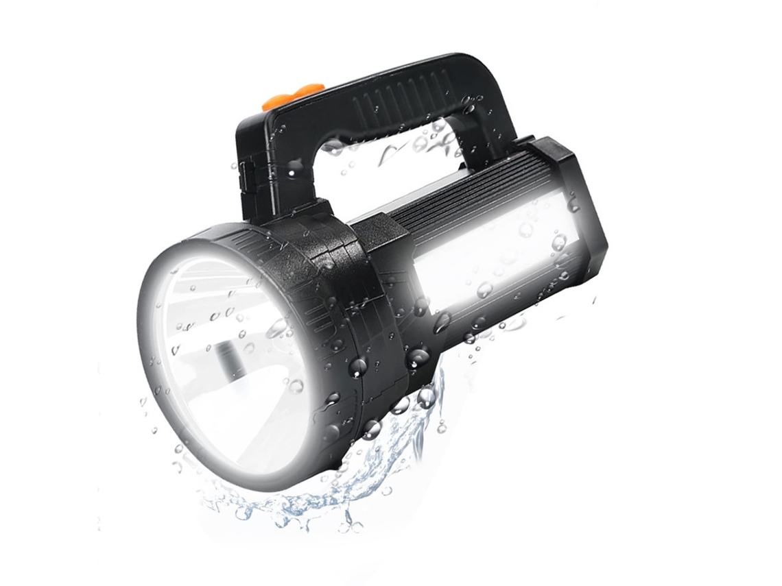 Linterna Grande Portátil Recargable, 10000 Lumens Potente Linterna Led Estroboscópica Combinada, 6 Modos De Iluminación Szsmart