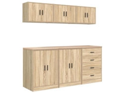 Conjunto de gabinetes de garaje de 6 piezas exclusivo de Sonoma Maison, derivados de madera de roble
