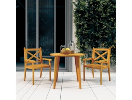 Conjunto 3 de comedor de jardín VIDAXL madera maciza de acacia