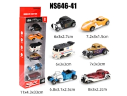 (6 Coches) Mini Coches Deslizantes De Metal Fundido A Presión A Escala 1/64, Juguetes Para Niños
