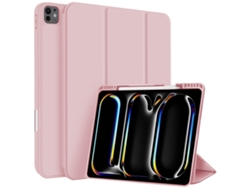 Capa Para Ipad Air 4 10.9 Polegadas Com Ranhura Para Caneta Em 3 Dobras Rosa