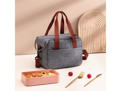 (gris) Bolsa De Almuerzo Portátil, Impermeable Y Aislante, Con Compartimento Para El Almuerzo.