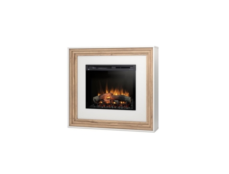 Chimenea LED eléctrica independiente KARTA 28' Blanco mate / Roble claro 119.8 x 109.4 x 30.5 OUTINFIRE