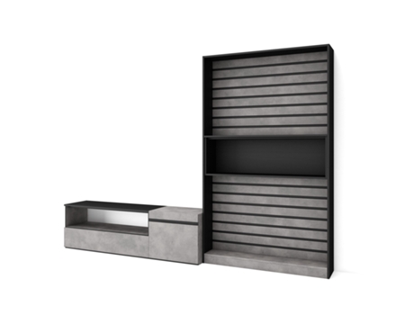 Muebles de Salón para TV 260x186x35cm Para TV hasta 65 Mueble Televisión Cemento