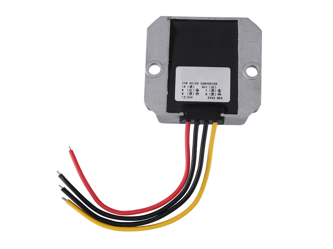 Módulo Convertidor Dc-dc 12v/24v A 5v 5a 25w Buck Para Coche Vehículo Fuente De Alimentación
