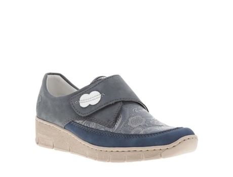Zapatillas de Mujer RIEKER Kuwait Piel Azul (36)