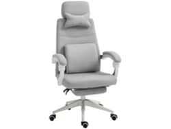 Silla gaming con soporte para la cabeza y la zona lumbar, 62x68x117-127 cm, gris.