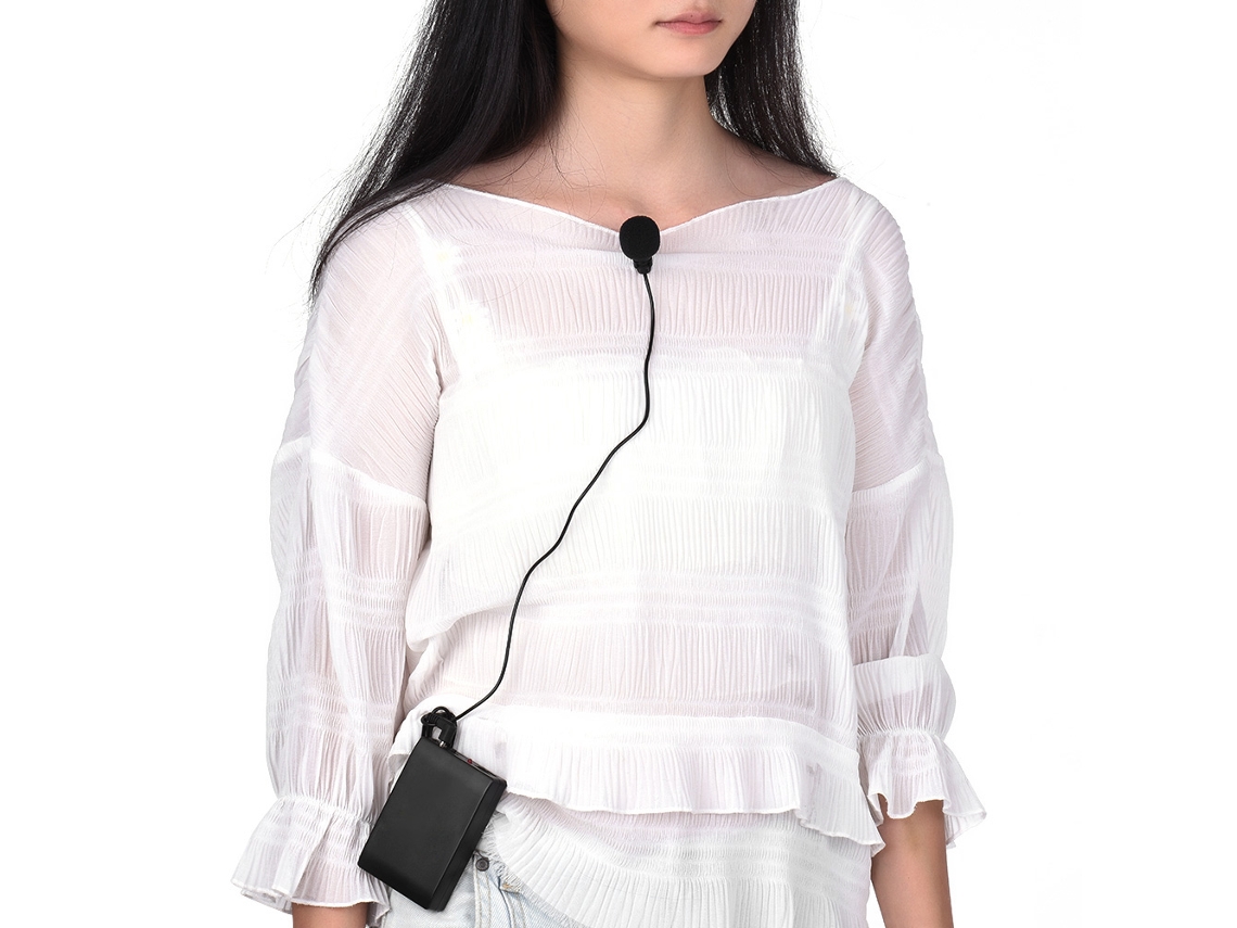Microfone Sem Fio Mini Clip-on Fm Com Transmissor Receptor 6.5mm Para Professor Palestra Conferência Discurso Promoção