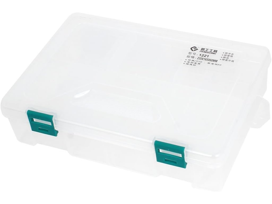 Caja De Almacenamiento De Plástico De Dos Capas Con 8 Compartimentos Para Componentes Electrónicos