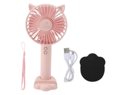 Ventilador Portátil Recargable Por Usb Con 3 Velocidades, Batería De 1200 Mah, Abs Pc Rosa, Ideal Para Viajes.