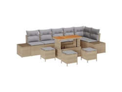 Maison Exclusive - Conjunto De Sofás De Jardín Con Cojín 10 Pcs Beige Poliratán
