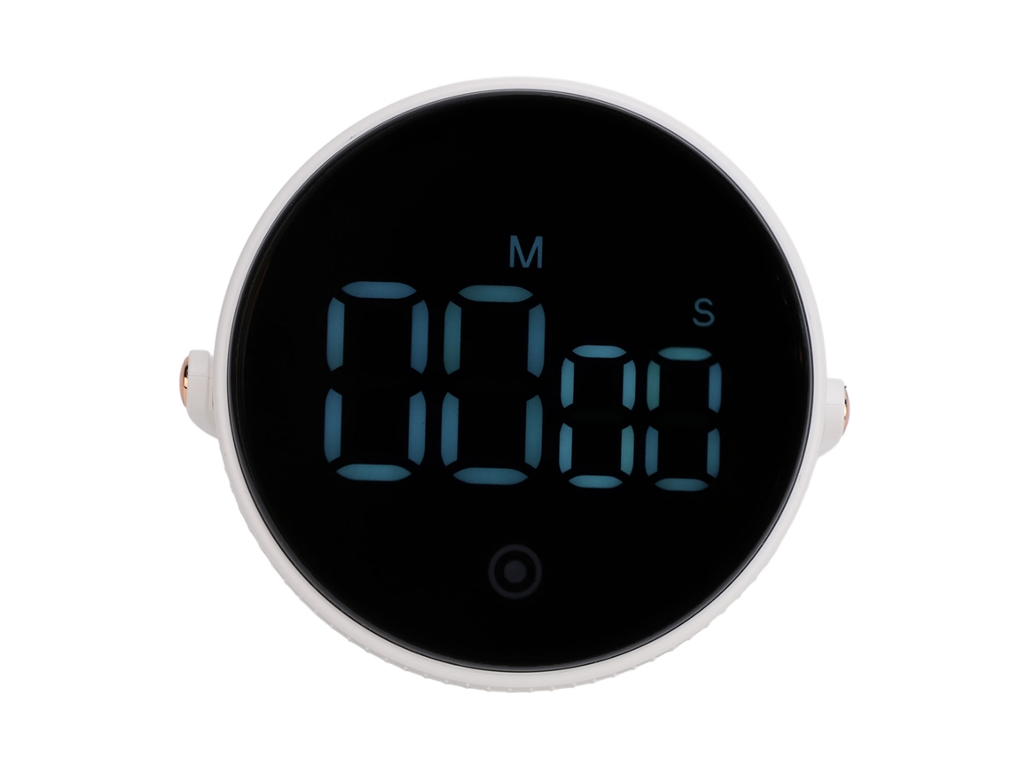 Temporizador De Cocina Digital Con Pantalla Led Giratoria, 3 Niveles De Volumen Ajustables, Blanco.